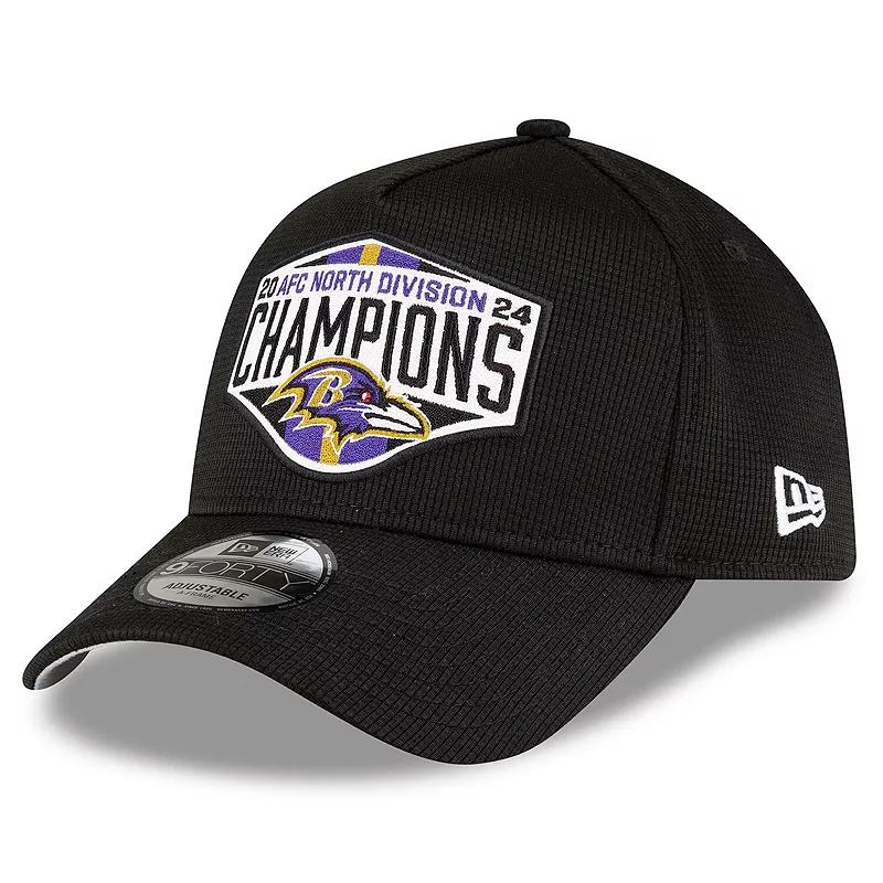 Men's New Era  Black Baltimore Ravens 2024 AFC North Division Champions Locker Room 9FORTY Adjustable Hat Product Image