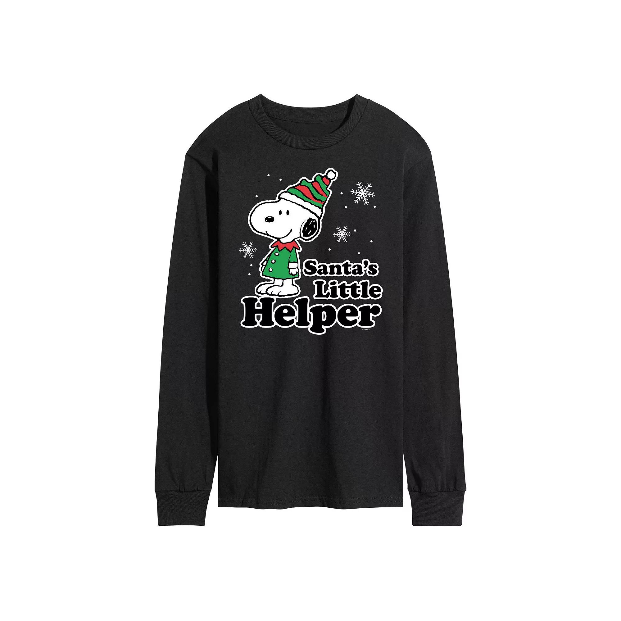 Men's Peanuts Santa's Little Helper Long Sleeve Tee,  Product Image