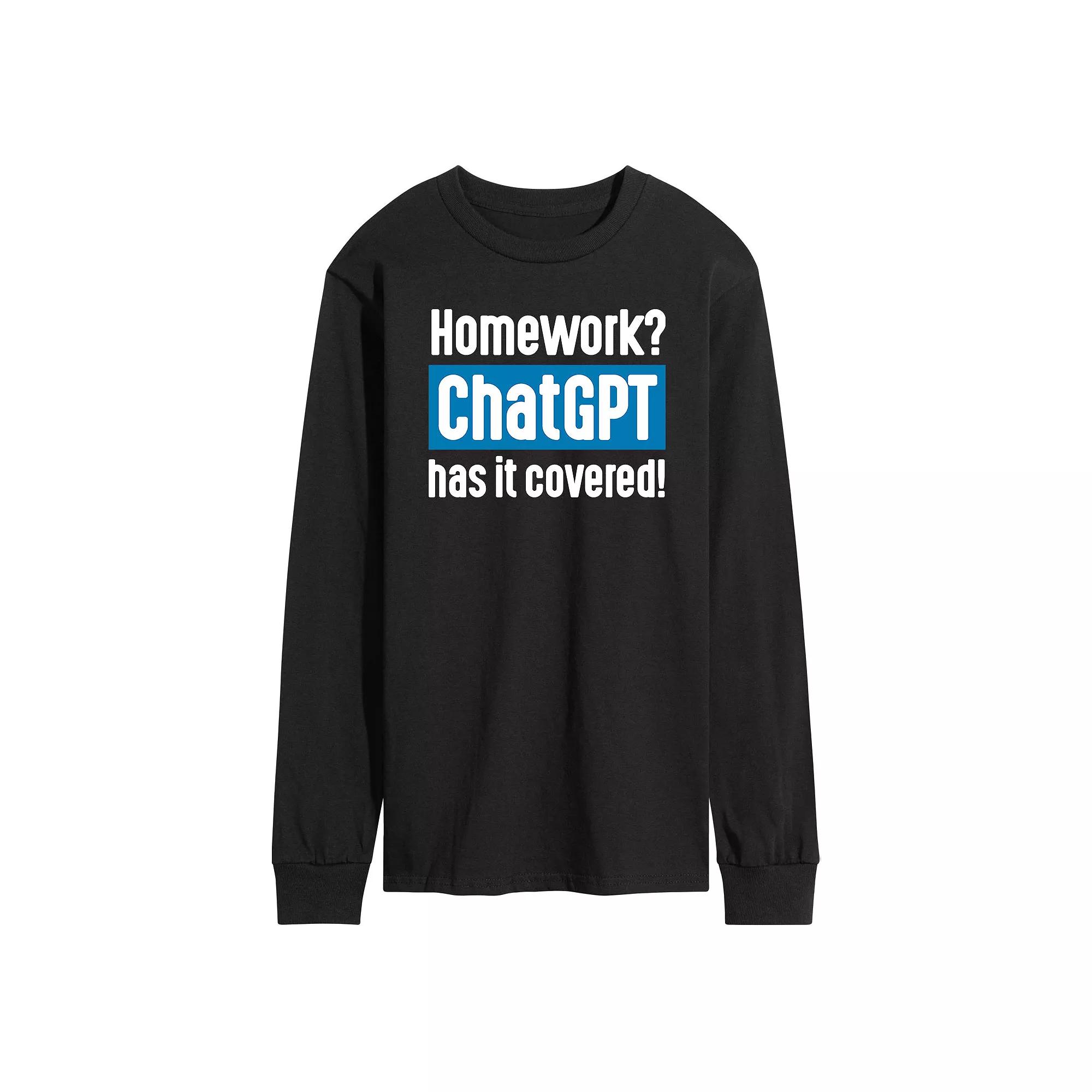 Men's Homework ChatGPT Long Sleeve Graphic Tee Graphic Tee,  Product Image