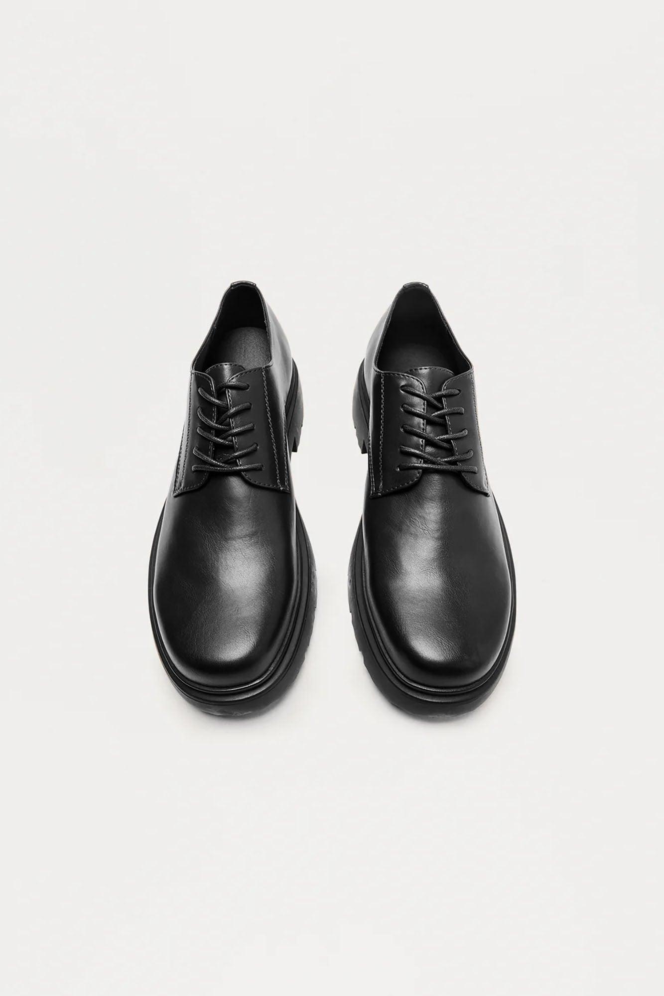 Chunky Lace Up Shoes - Black Male Product Image