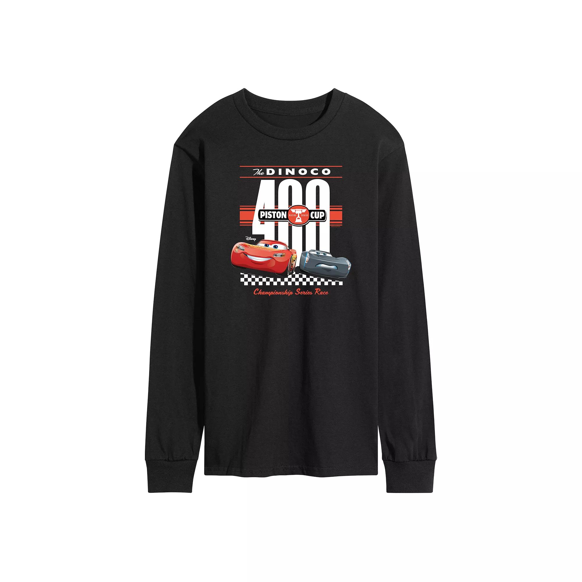 Disney / Pixar's Cars Lightening McQueen & Storm Men's Dinoco 400 Long Sleeve Graphic Tee,  Product Image
