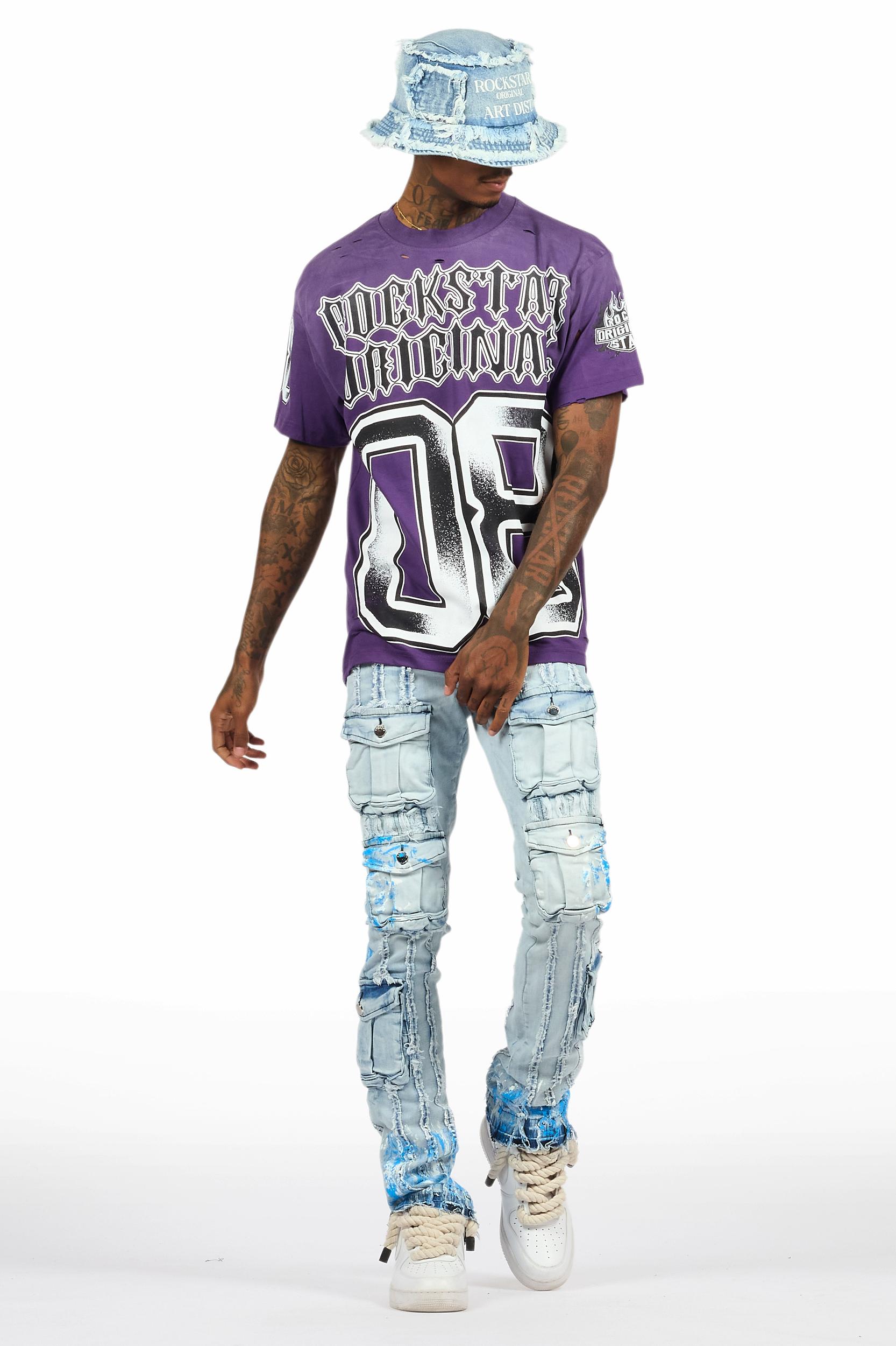 Alim Purple Oversized Graphic T-Shirt Male Product Image