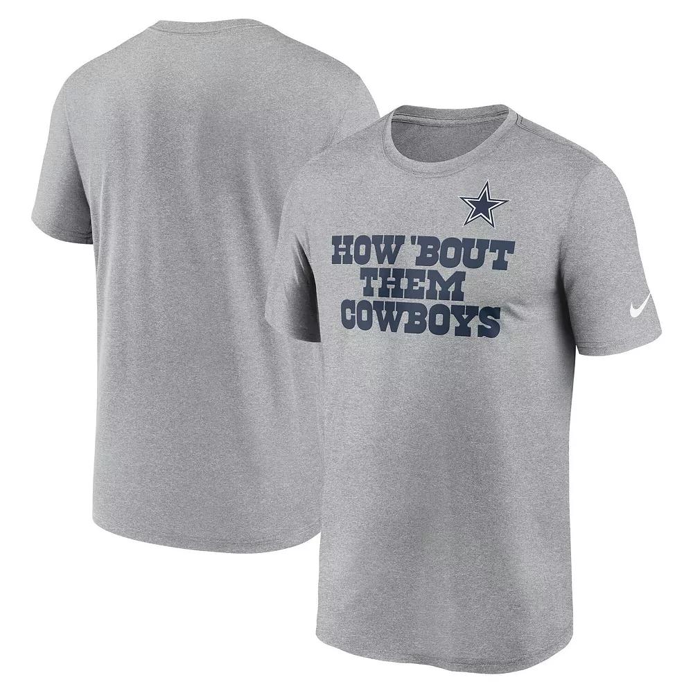 Men's Nike Heather Gray Dallas Cowboys Local Them T-Shirt, Size: Large, Grey Product Image
