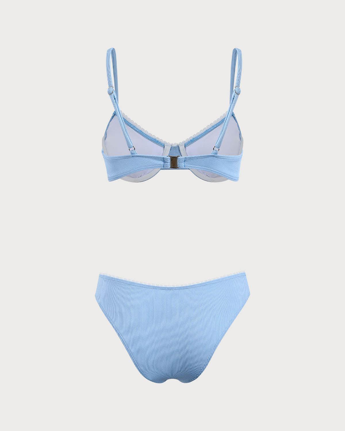 Blue Daisy Underwire Bikini Set Product Image