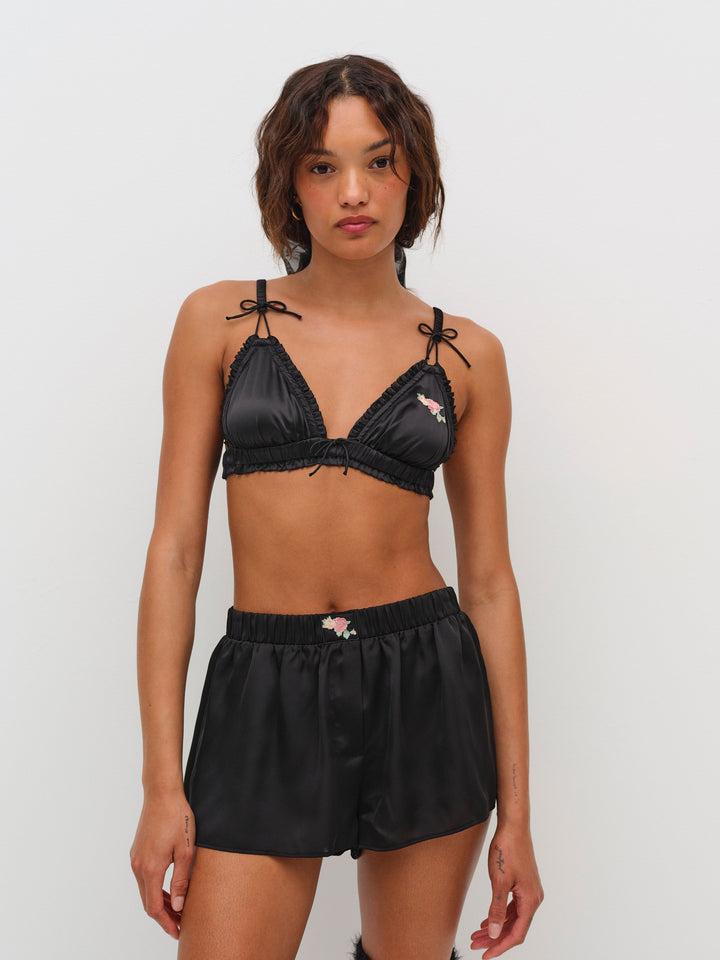 Everyday Rosebud Bralette — Black Product Image