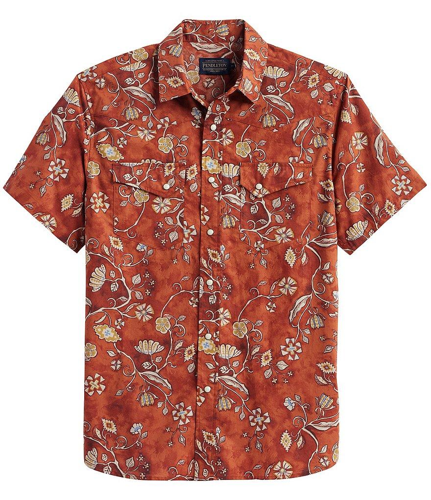 Pendleton Laramie Batik Floral Print Short Sleeve Woven Shirt Product Image