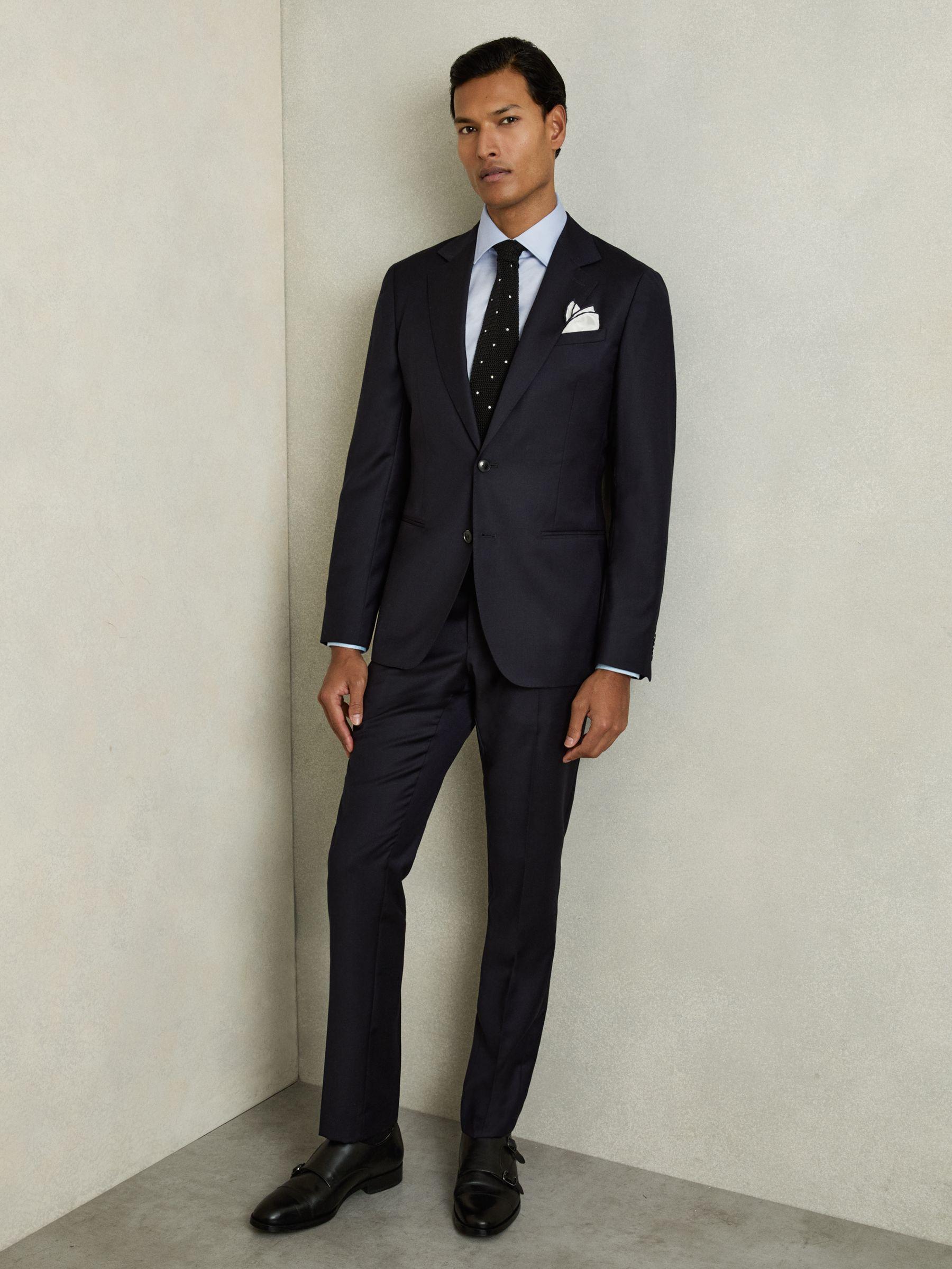 Slim Fit Cotton Blend Shirt in Blue Product Image