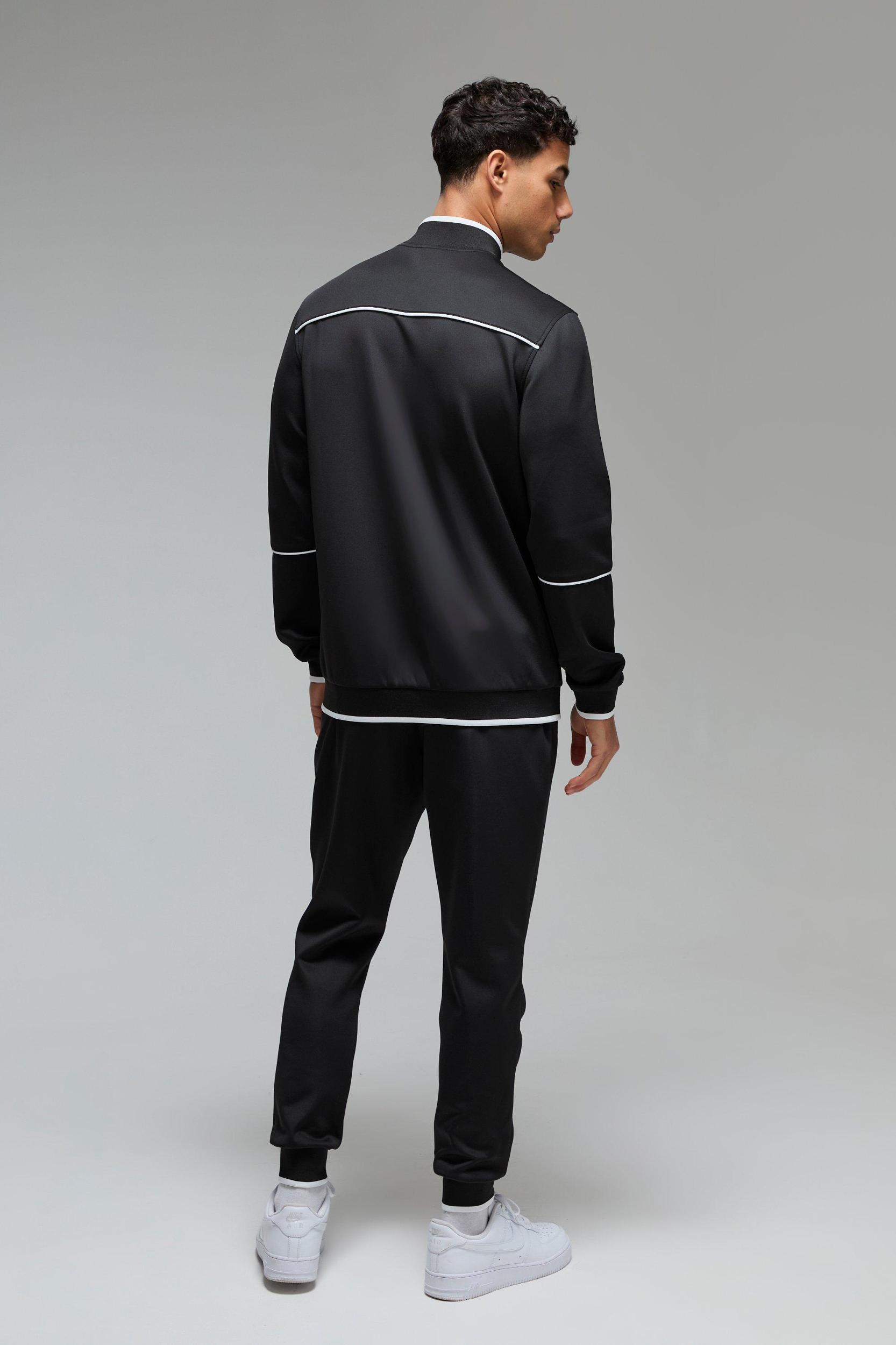 Man Sport Track Top and Cuffed Sweatpants Tracksuit | boohooMAN USA Product Image