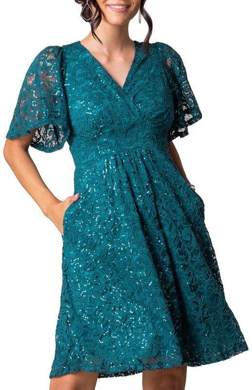 Starry Sequin Lace Cocktail Dress Product Image