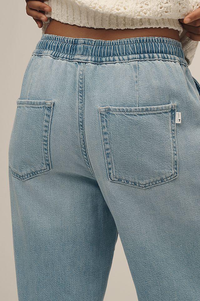 7 For All Mankind High-Rise Wide-Leg Pull-On Jeans Product Image