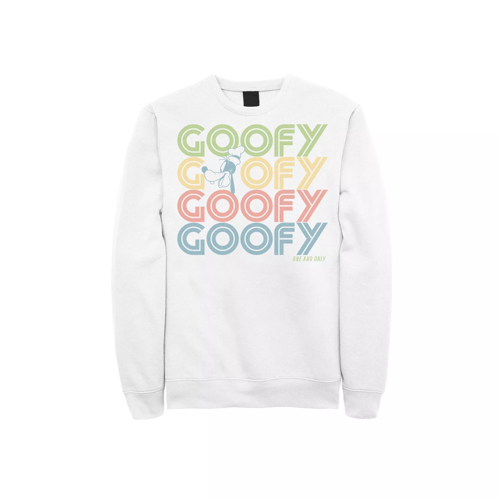 Disney's Goofy Head Portrait Name Stack Men's Sweatshirt,  Product Image
