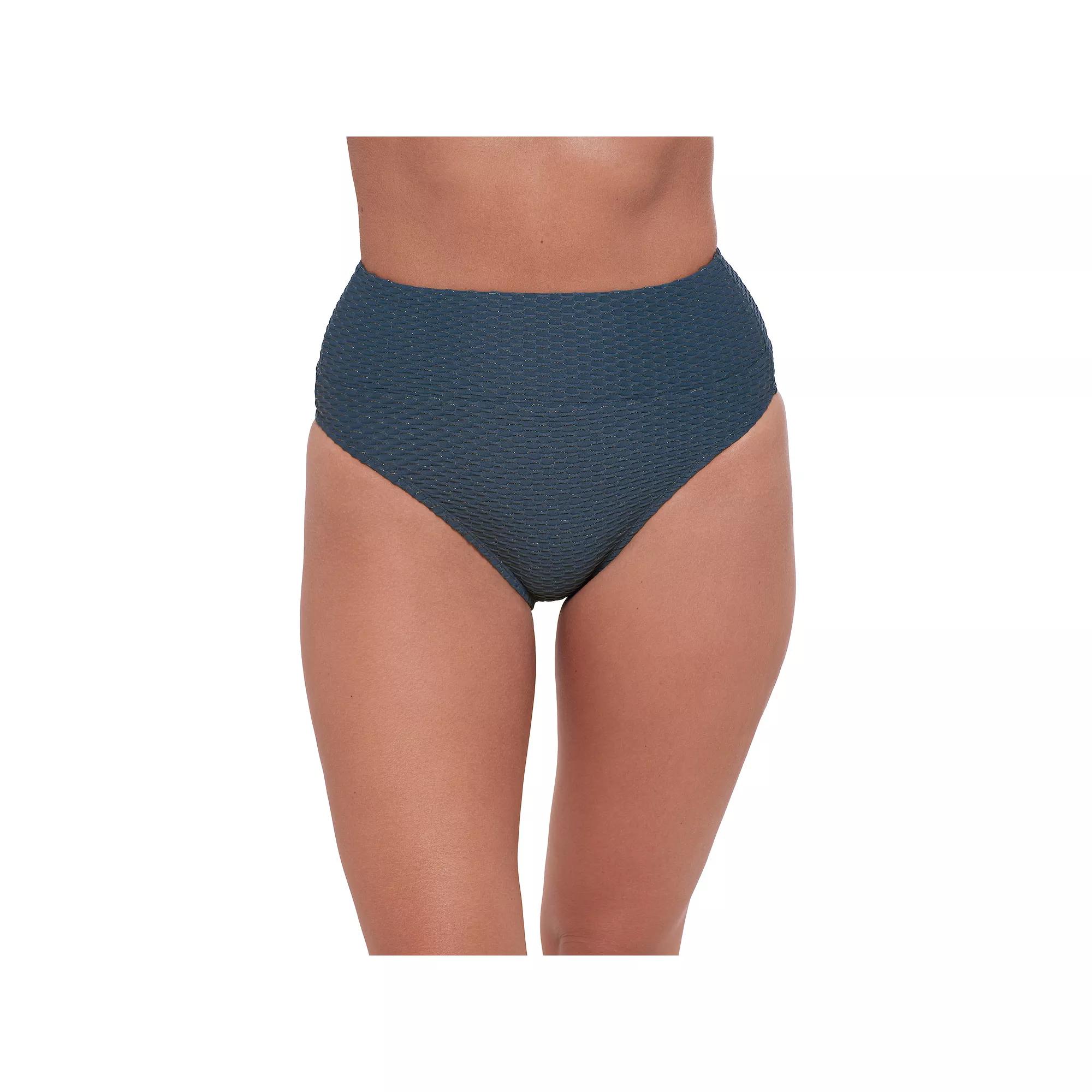 Women’s S3 Swim Smoothing Grid Texture Ultra Banded High Waist Bottoms, Women's,  Product Image