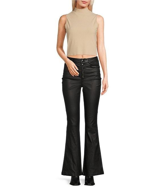 GB Mock Neck Ribbed Knit Tank Top Product Image