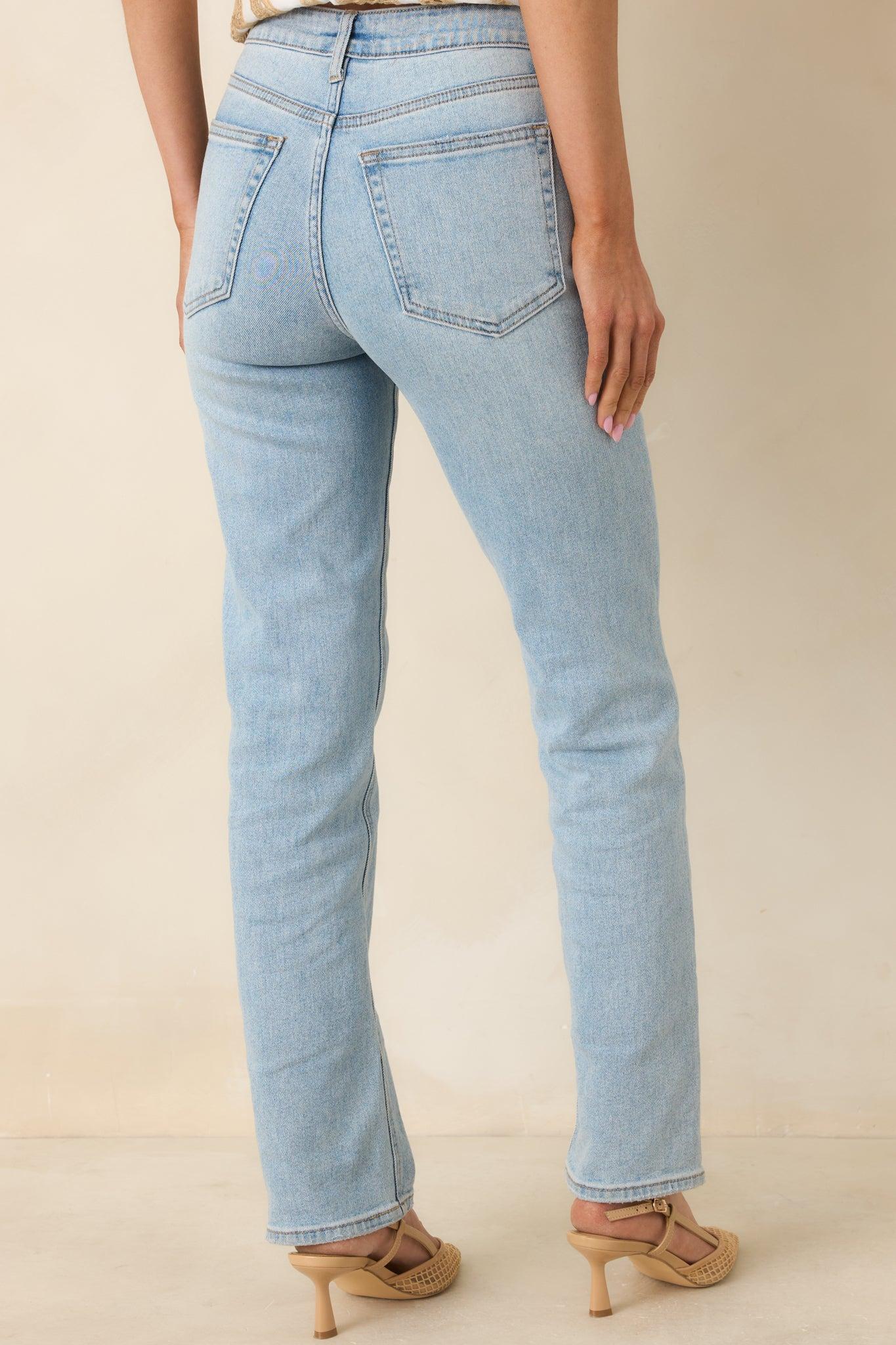 Dusk Enchantment Light Wash Straight Leg Jeans Product Image