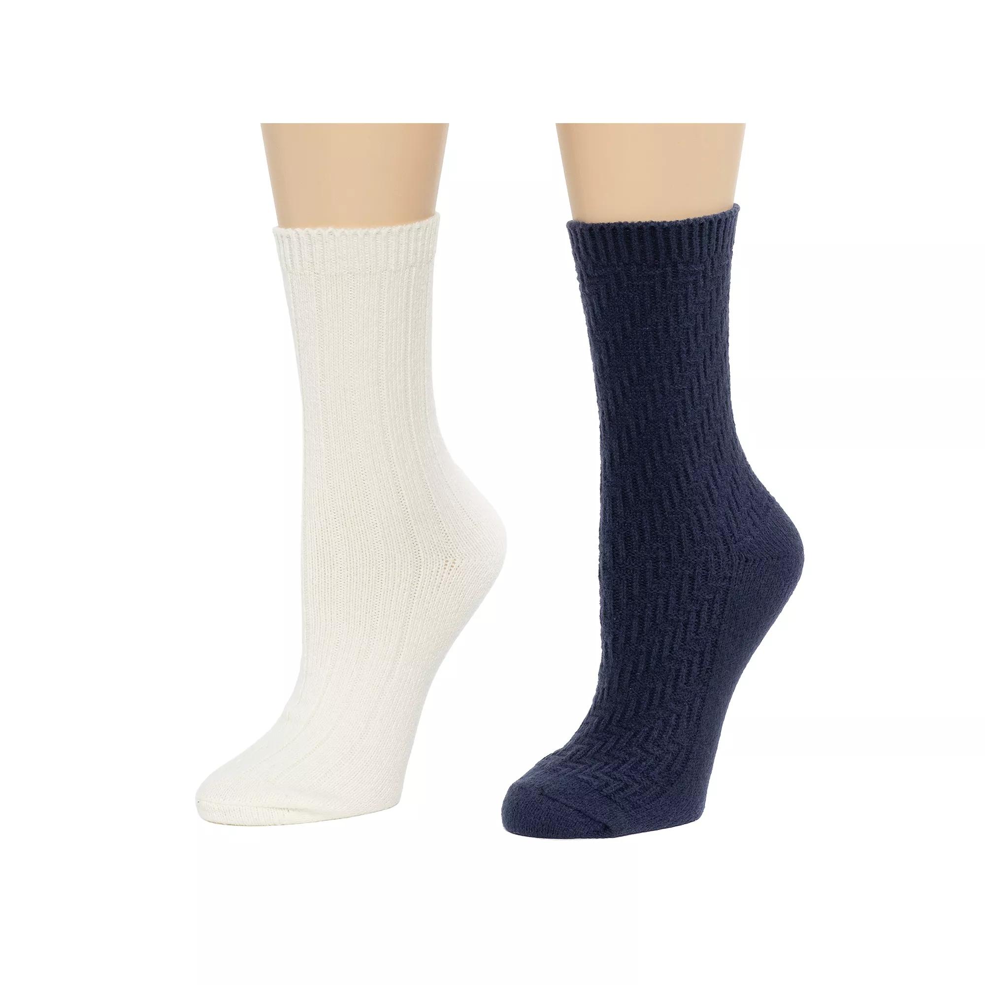 Women's Cuddl Duds® Plushfill 2-Pack Static Texture Twist Rib Crew Socks,  Product Image