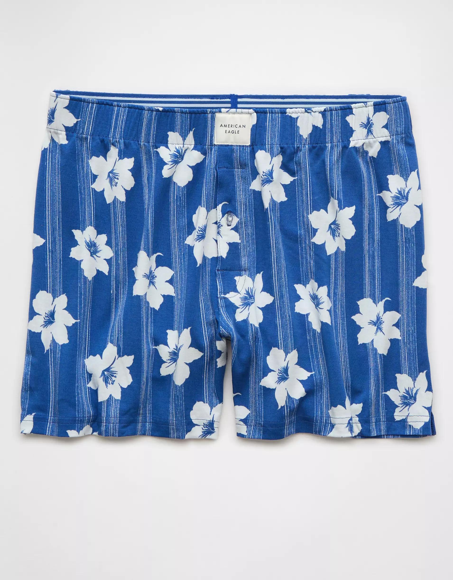 AEO Men's Floral Slim Knit Ultra Soft Boxer Short Product Image