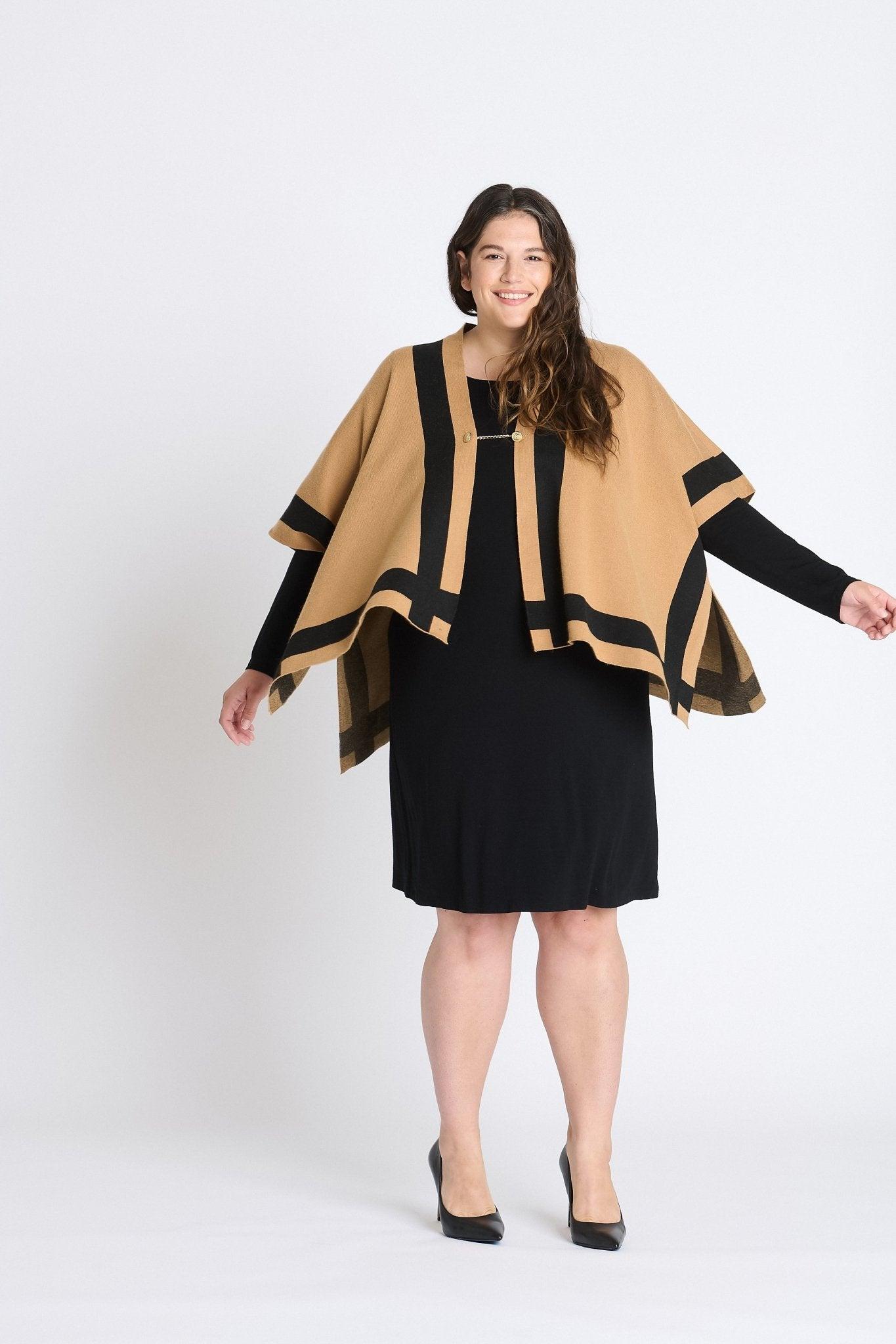 Colorblock Poncho Product Image