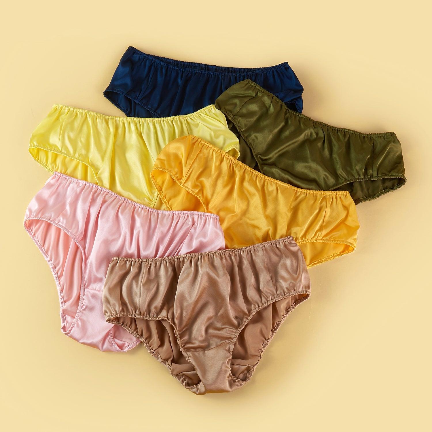 Set of 9 Pure Mulberry Silk Bikini Panties | Mid Waist | 22 Momme | Float Collection Product Image