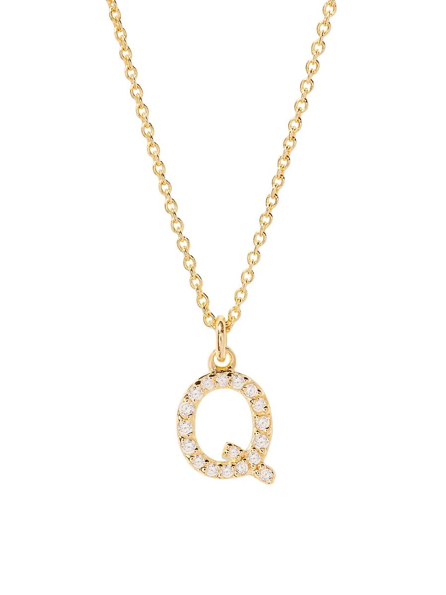 Womens Blaire 14K-Yellow-Gold Vermeil & 0.3-0.11 TCW Diamond Initial Pendant Necklace Product Image