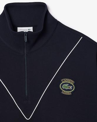 Men's Loose Fit Zip Neck Piqué Sweatshirt Product Image