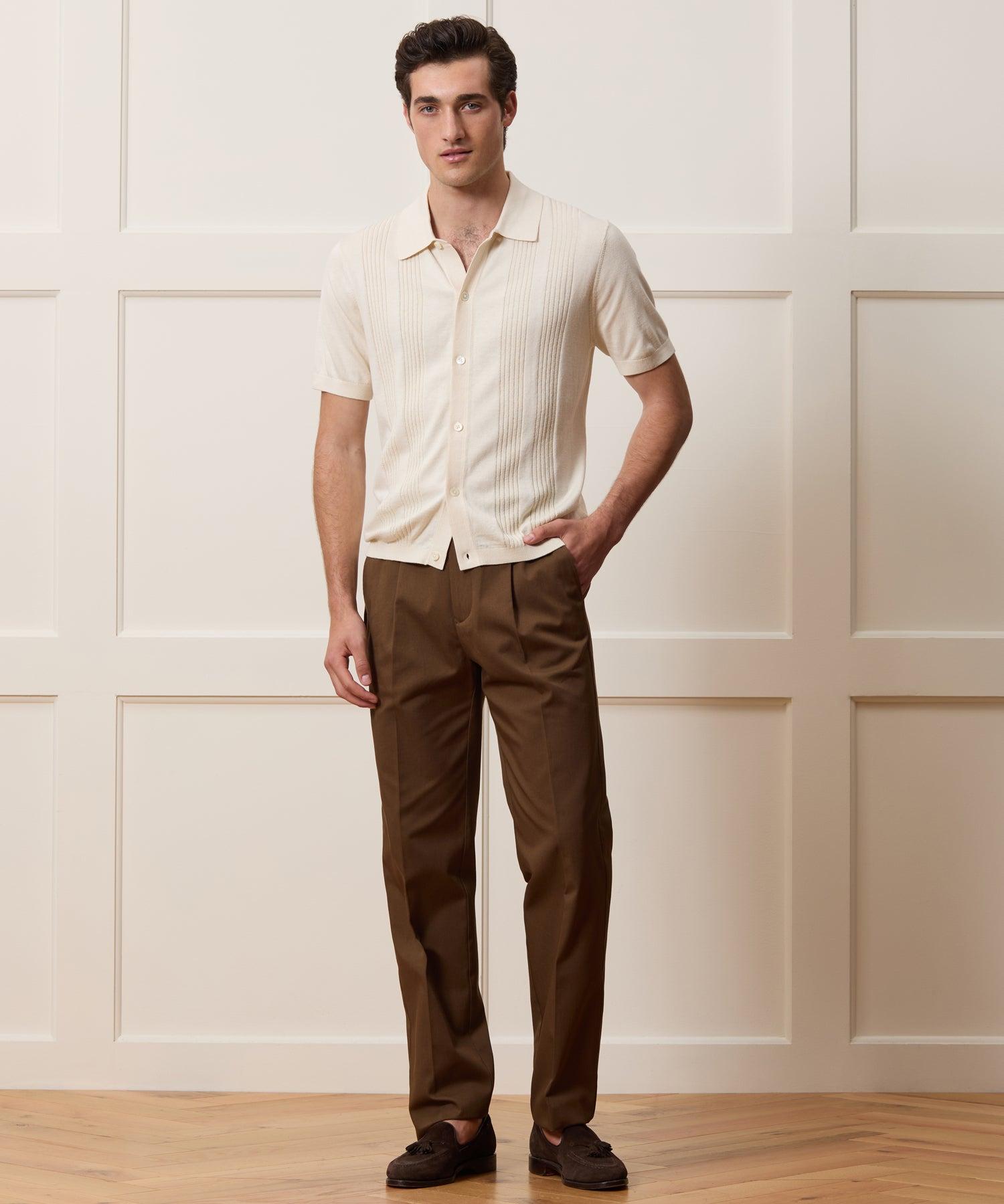 Cropped Silk-Cotton Sweater Polo Product Image