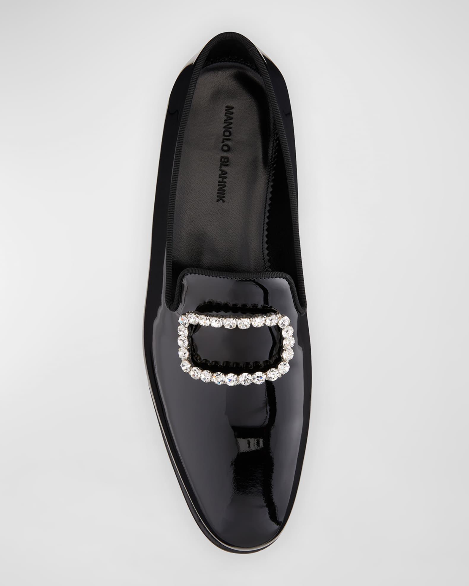 Men's Beau Brummell Mariocc Patent Crystal Buckle Slippers Product Image