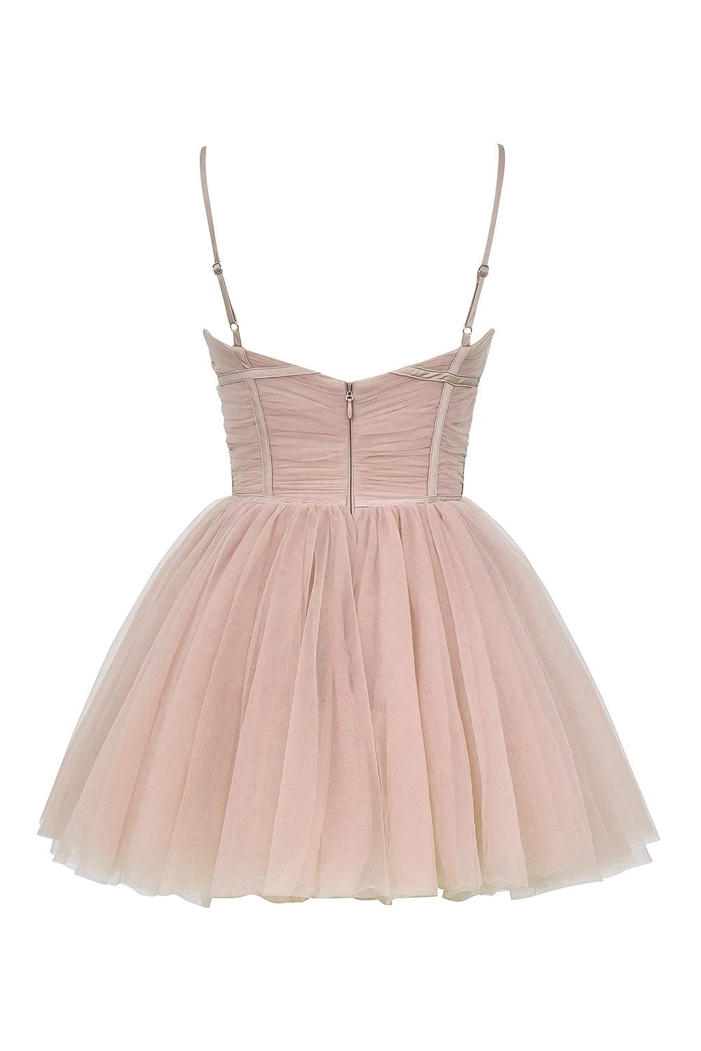 Princess  french rose tulle mini dress - sale Product Image