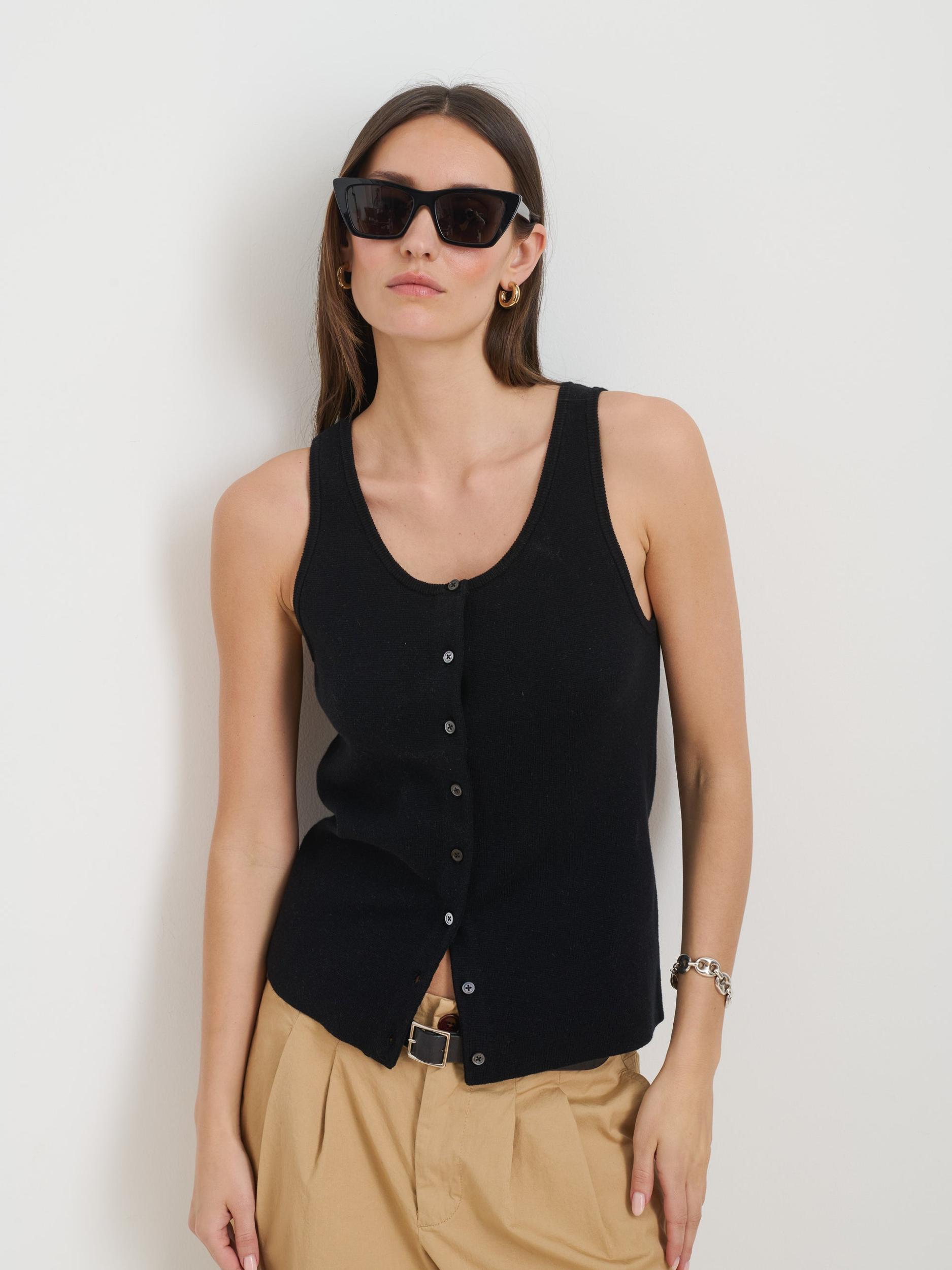 Louisa Vest In Cotton Cashmere Product Image