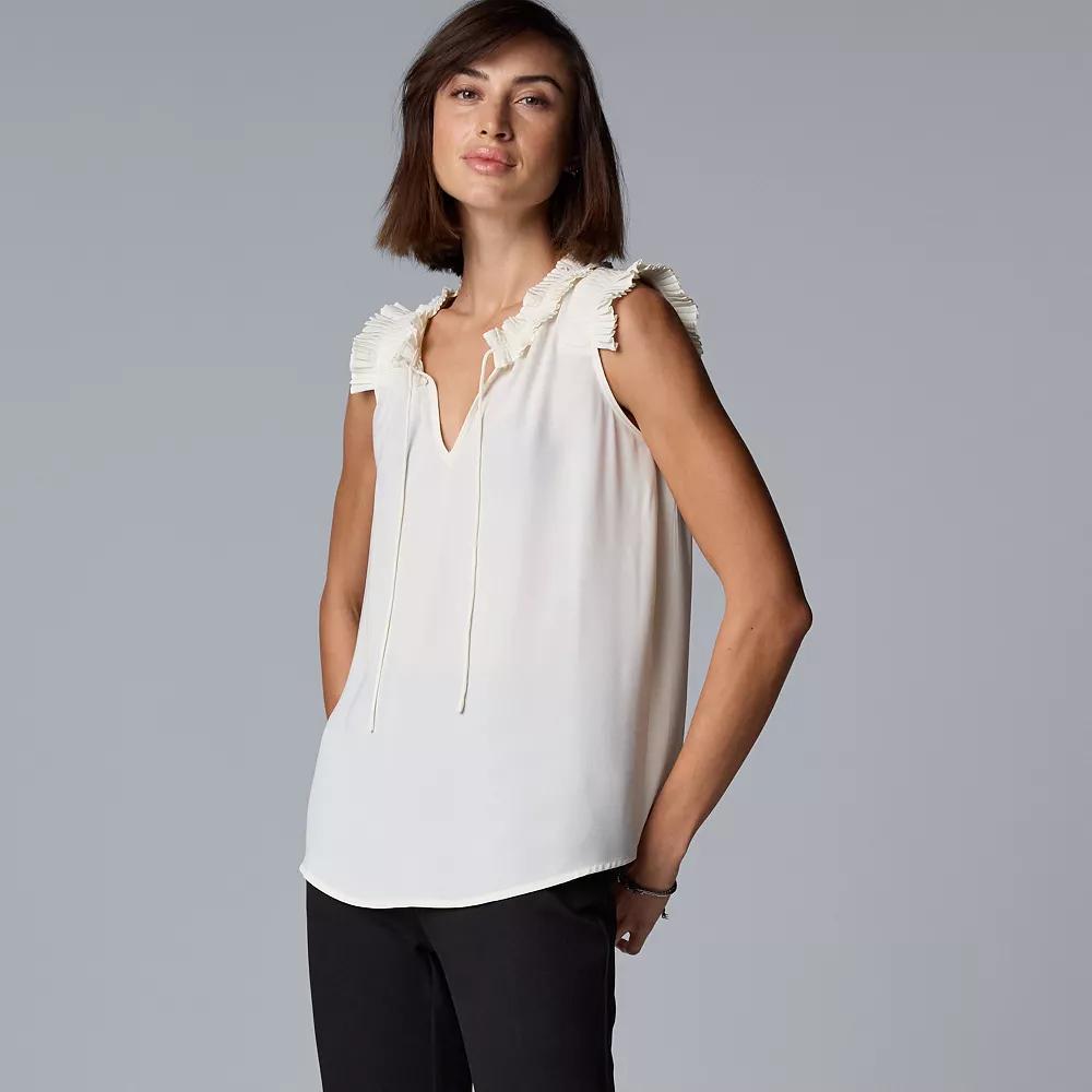 Women's Simply Vera Vera Wang Pleated Neck Top,  Product Image