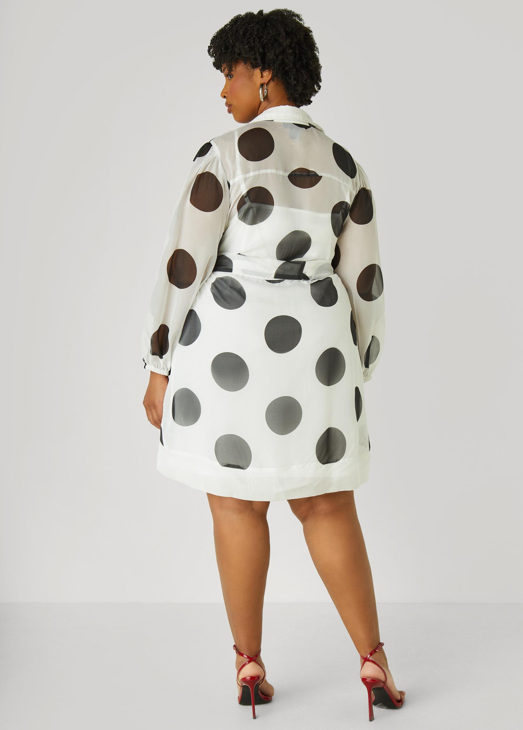 Polka Dot Organza Shirtdress Product Image