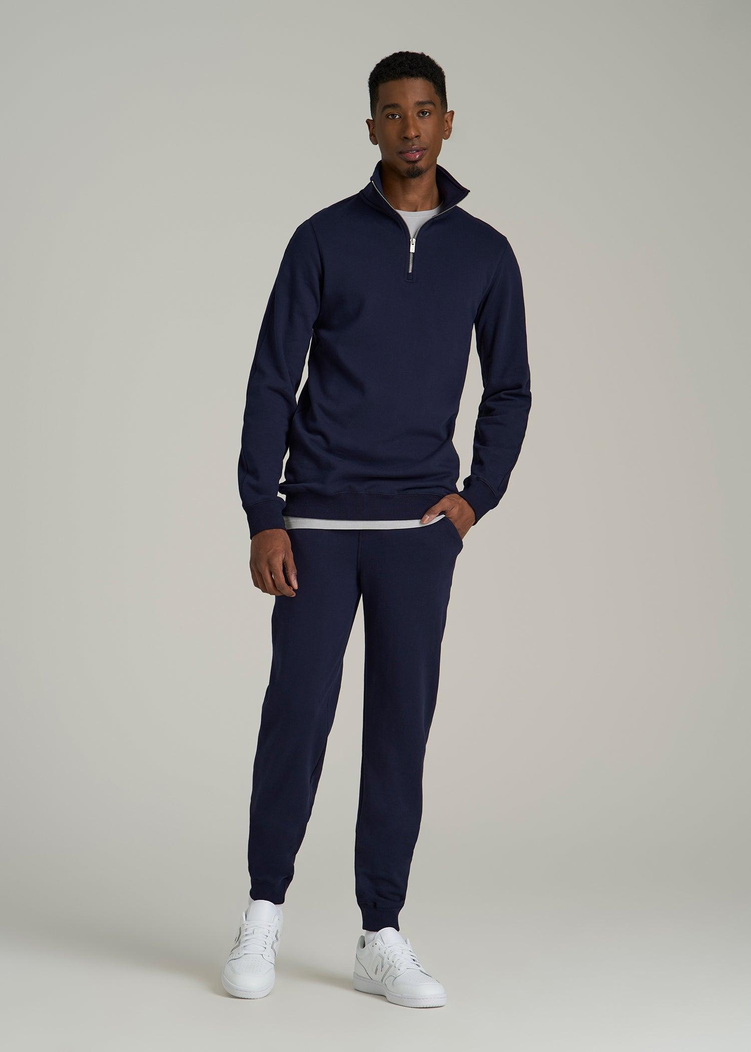 Wearever 2.0 French Terry Quarter-Zip Sweatshirt for Tall Men in Evening Blue Male Product Image