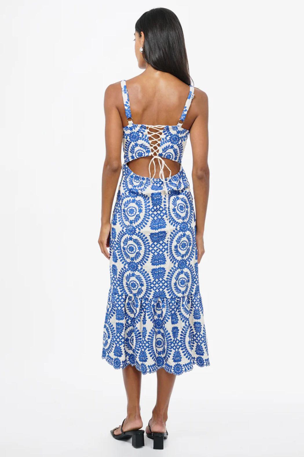 "Shanna" Embroidered Midi Dress Product Image