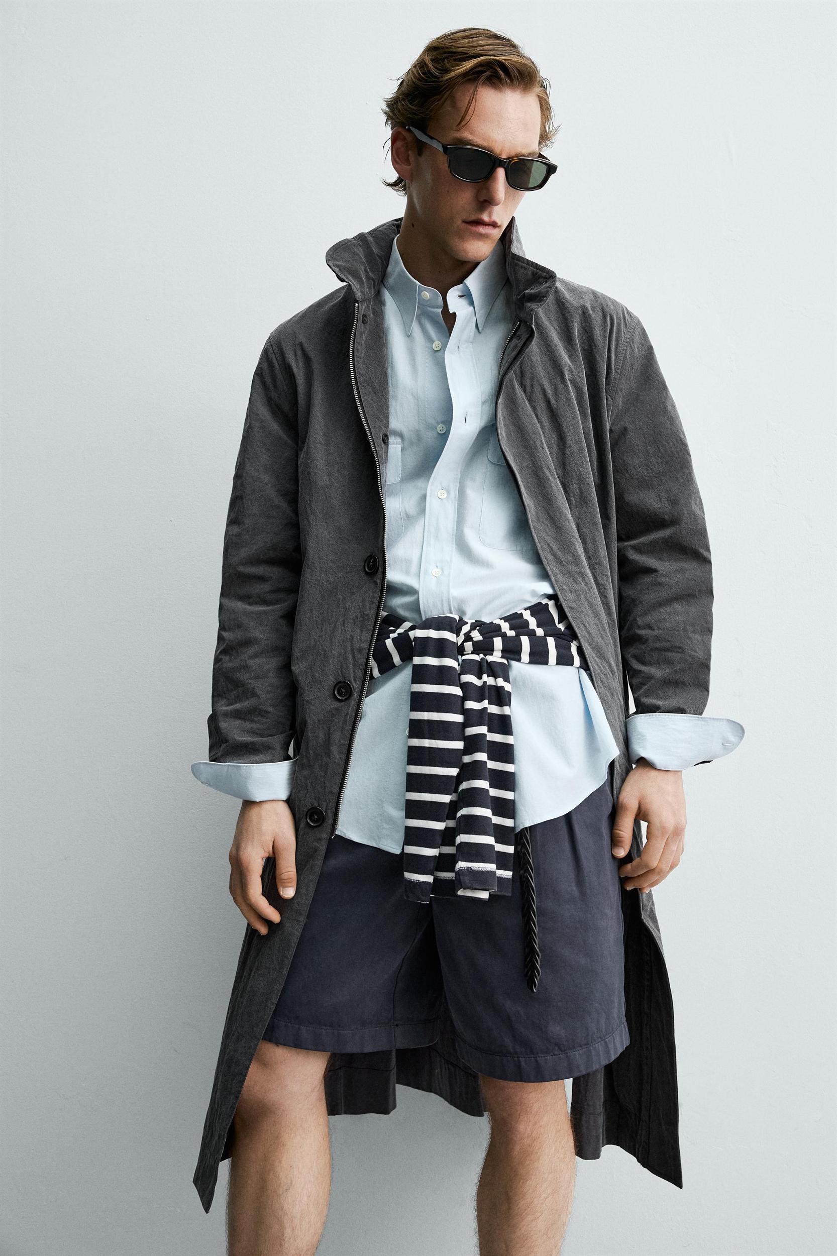 AARON LEVINE X ZARA LIGHTWEIGHT WASHED EFFECT TRENCH COAT Product Image