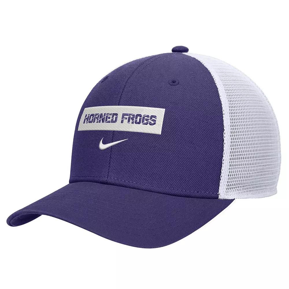 Men's Nike Purple TCU Horned Frogs 2024/25 Sideline Rise Trucker Adjustable Hat Product Image