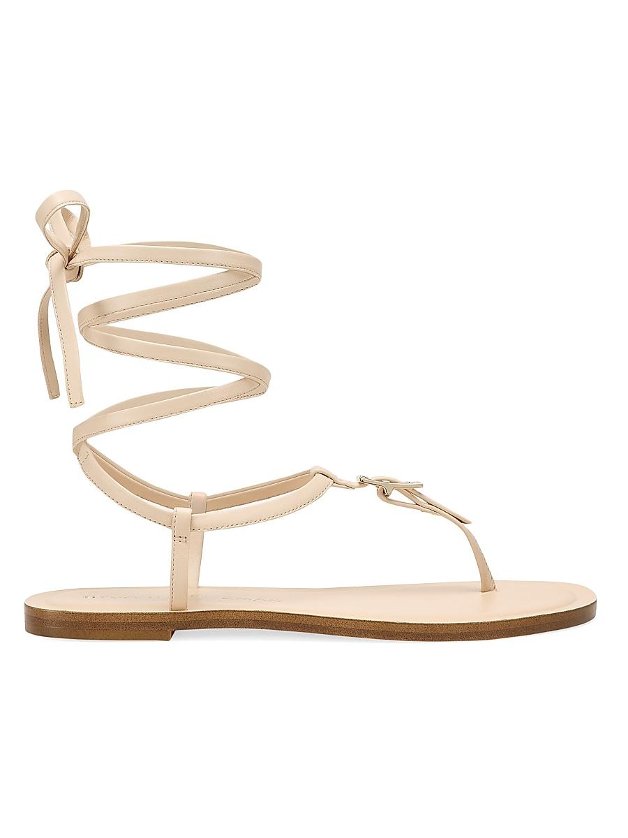 Womens Georgie Lacquered Leather Sandals Product Image