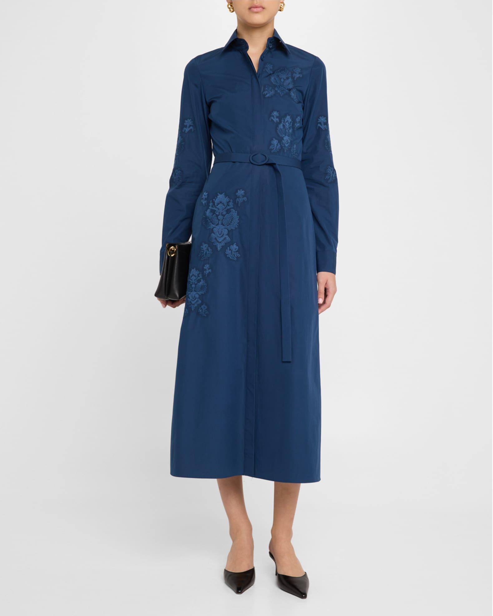 Embroidered Cotton Midi Shirtdress Product Image