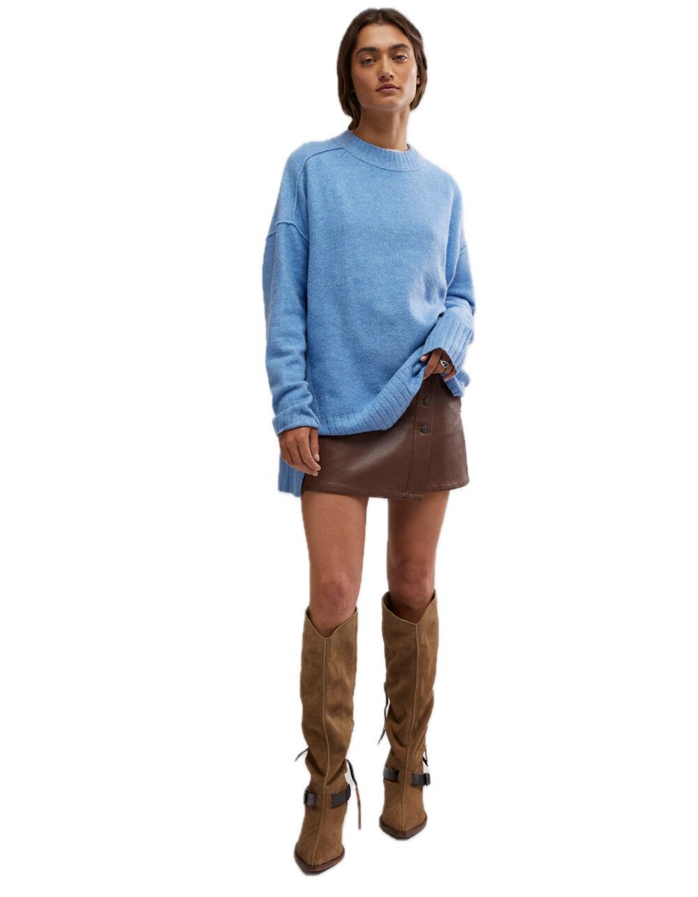 FREE PEOPLE Wynne Womens Vegan Mini Skirt - BROWN Product Image