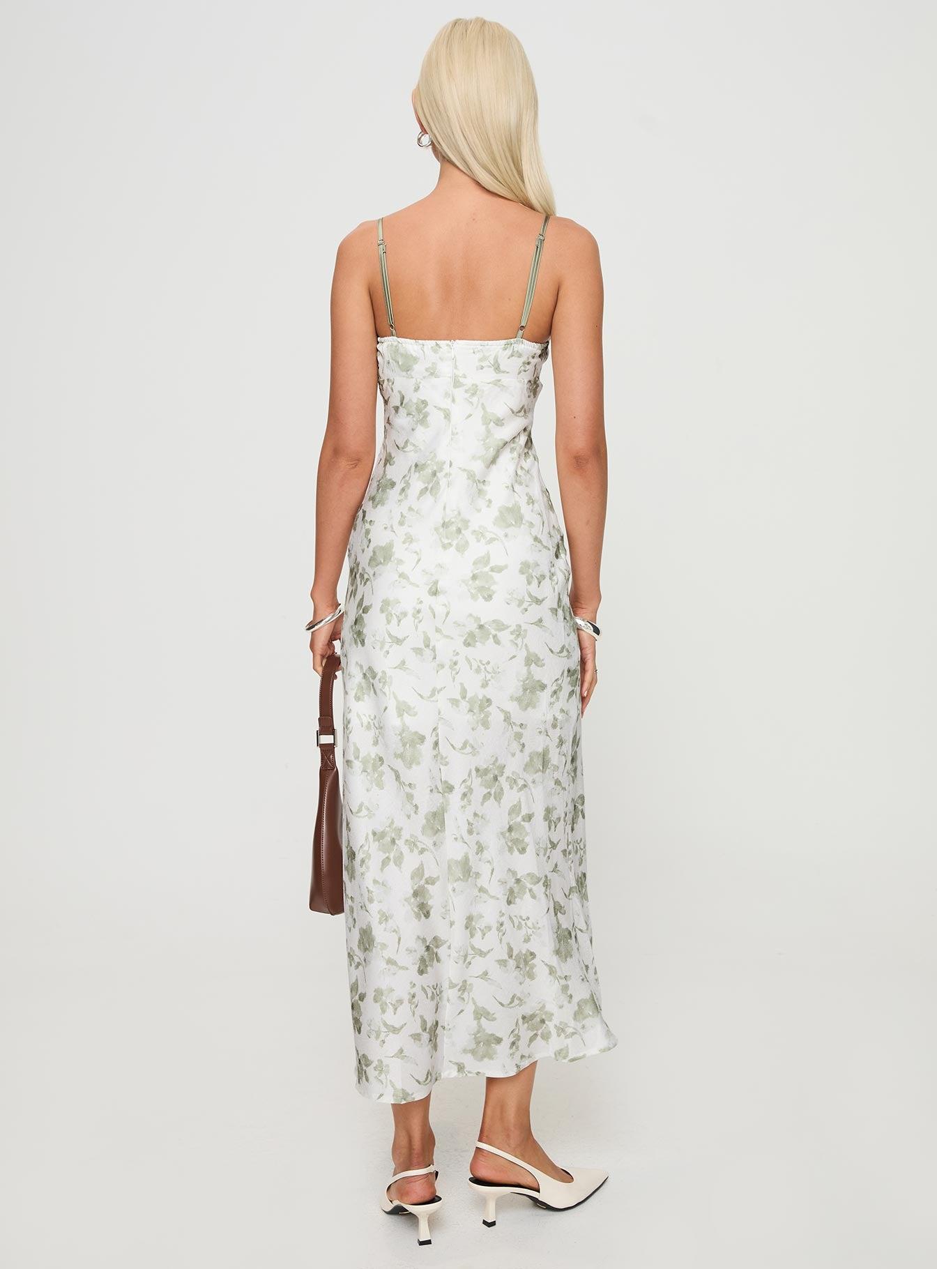 Vasiliki Maxi Dress White / Green Floral Product Image