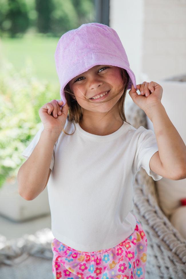 Kid's Purple Terry Bucket Hat FINAL SALE Product Image