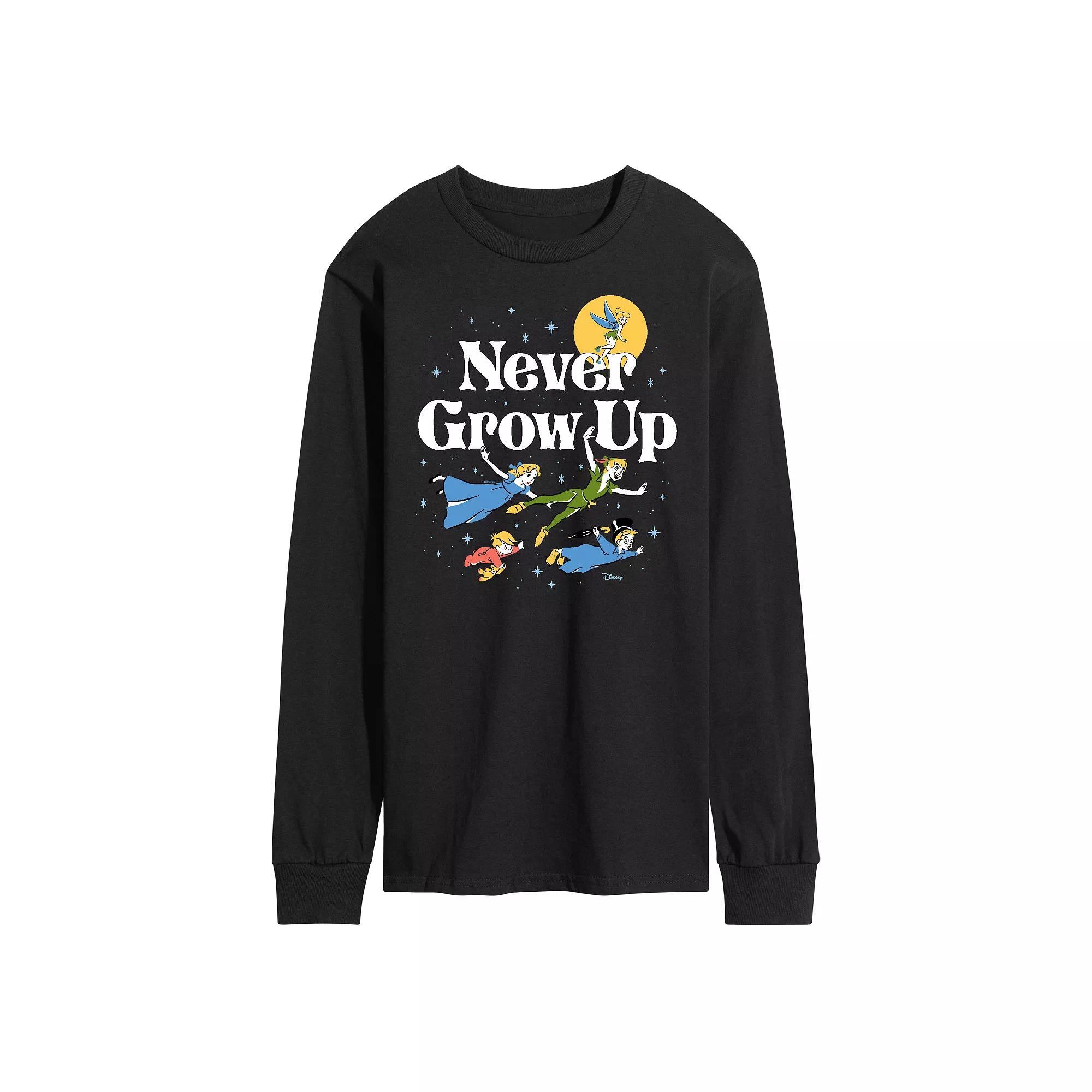 Disney's Peter Pan Men's Never Grow Up Long Sleeve,  Product Image