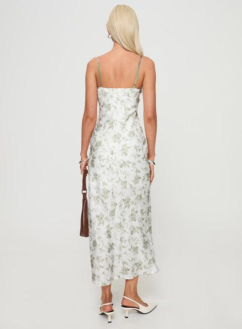 Vasiliki Maxi Dress White / Green Floral Product Image
