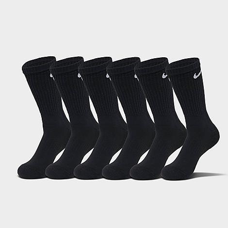 Nike Mens Everyday Cushioned Training Crew Socks (6 Pairs) | SX7666-010 Product Image