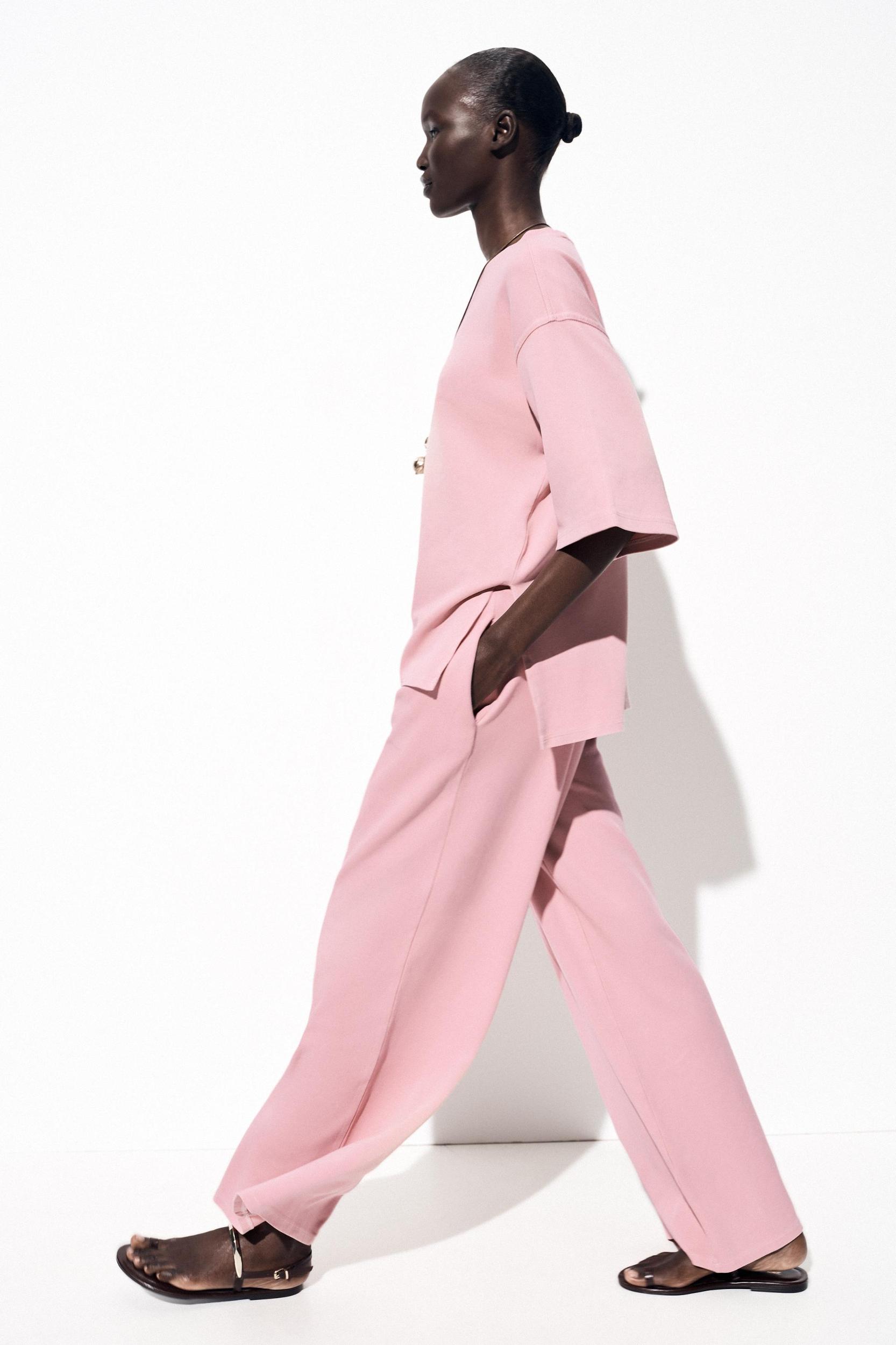 WASHED EFFECT INTERLOCK PANTS Product Image