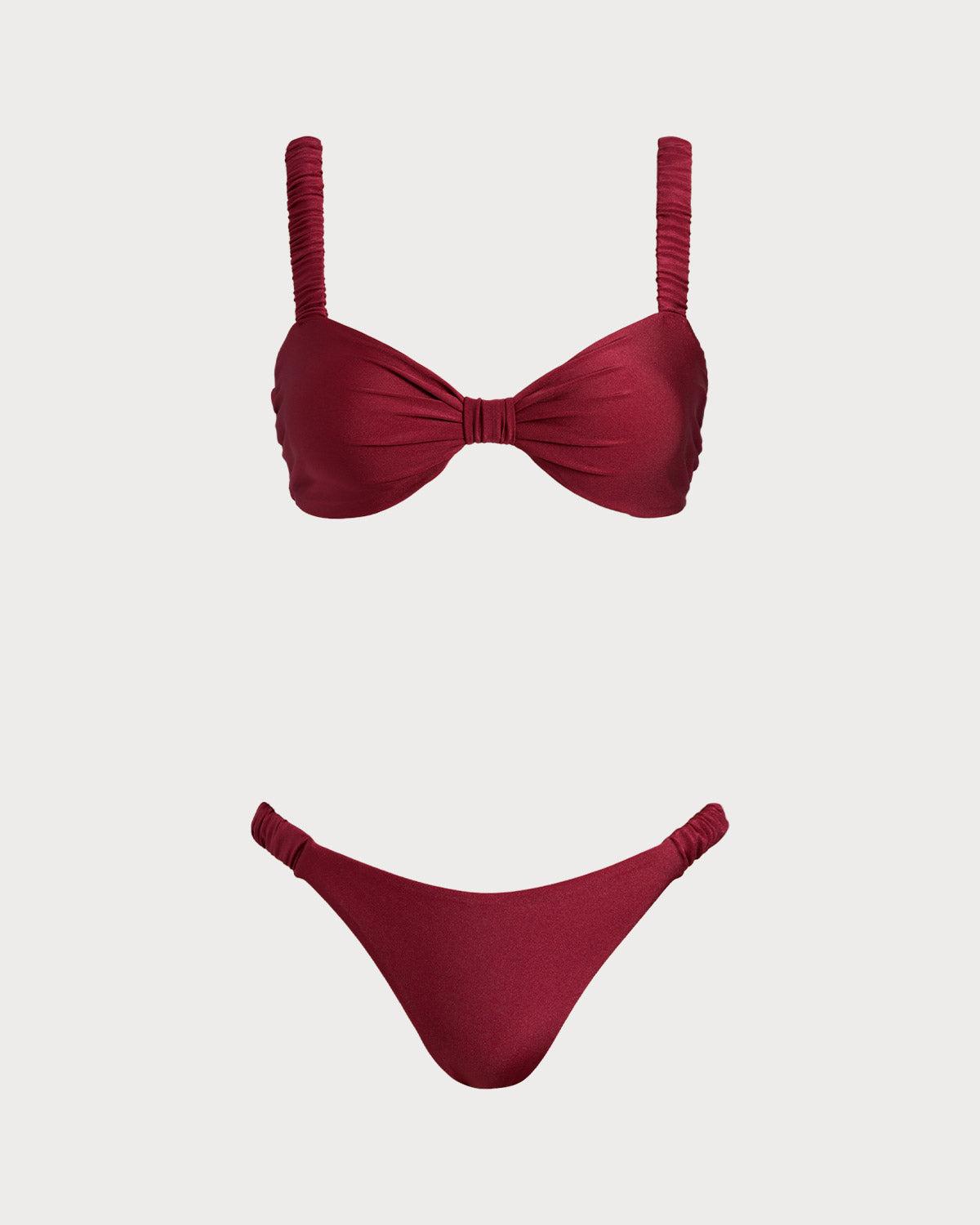 Red Bralette Bikini Sets Product Image