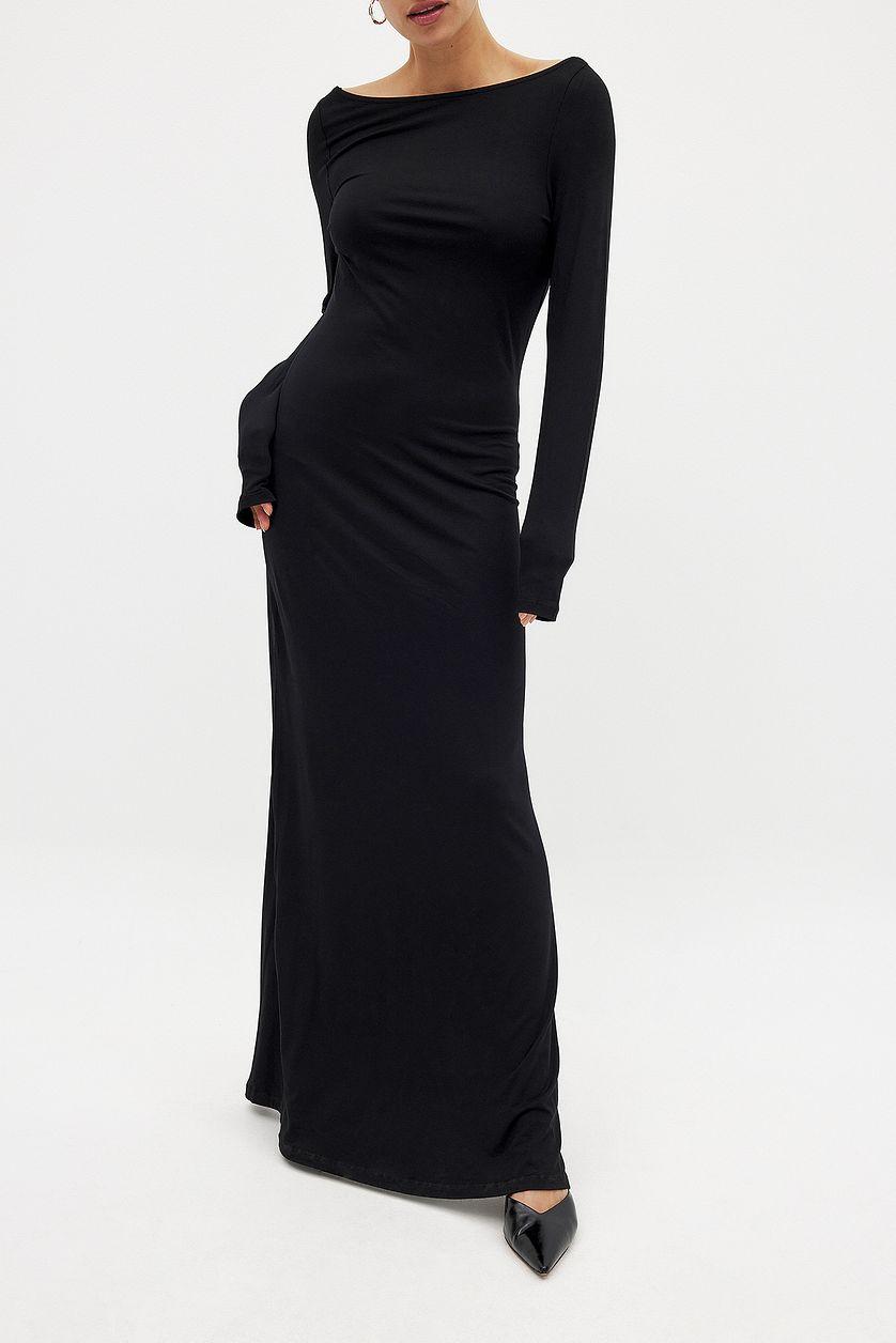 Soft Line Boat Neck Maxi Dress Product Image