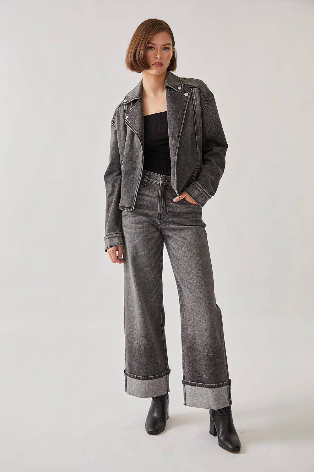 Tribecca Wide Cuff Jean - Black Diamond Product Image