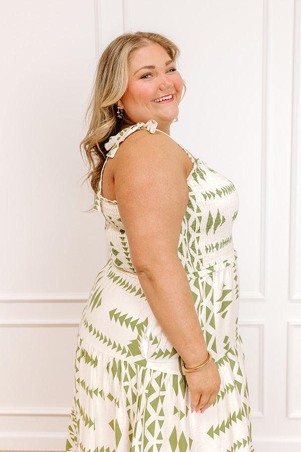 Sweet Smile Smocked Midi Dress Curves Product Image