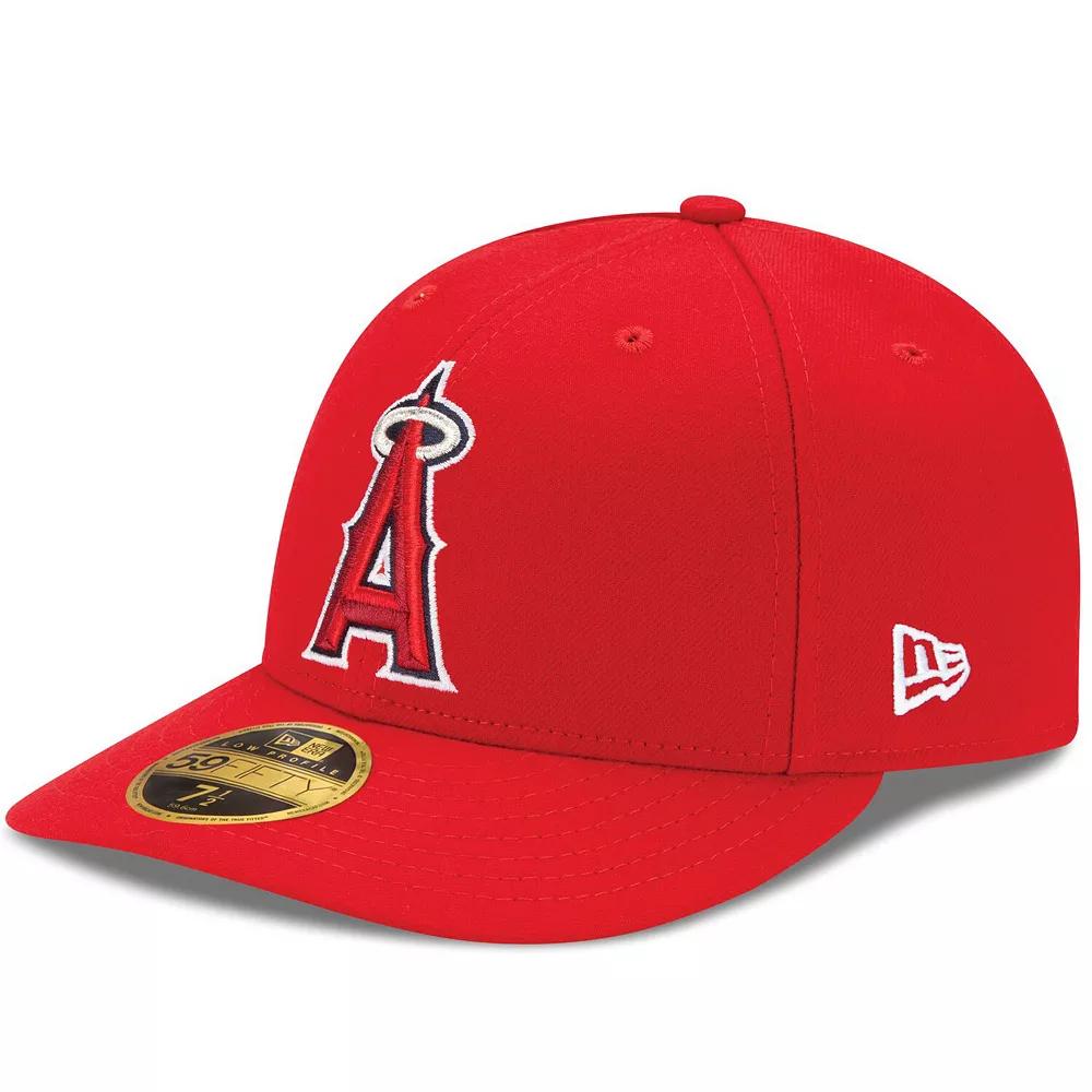 Men's New Era Red Los Angeles Angels Alt Authentic Collection On-Field Low Profile 59FIFTY Fitted Hat,  Product Image