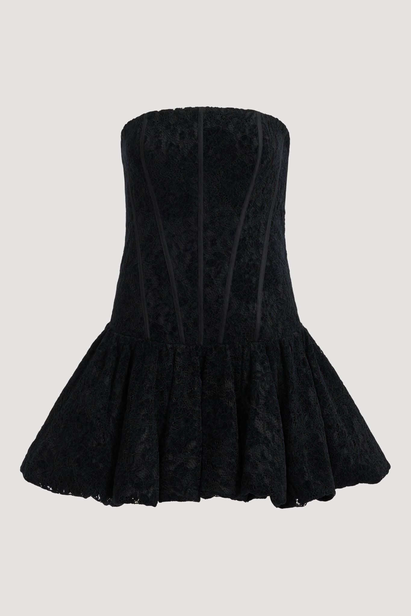 Florence Lace Mini Dress-BLACK / 4 Product Image