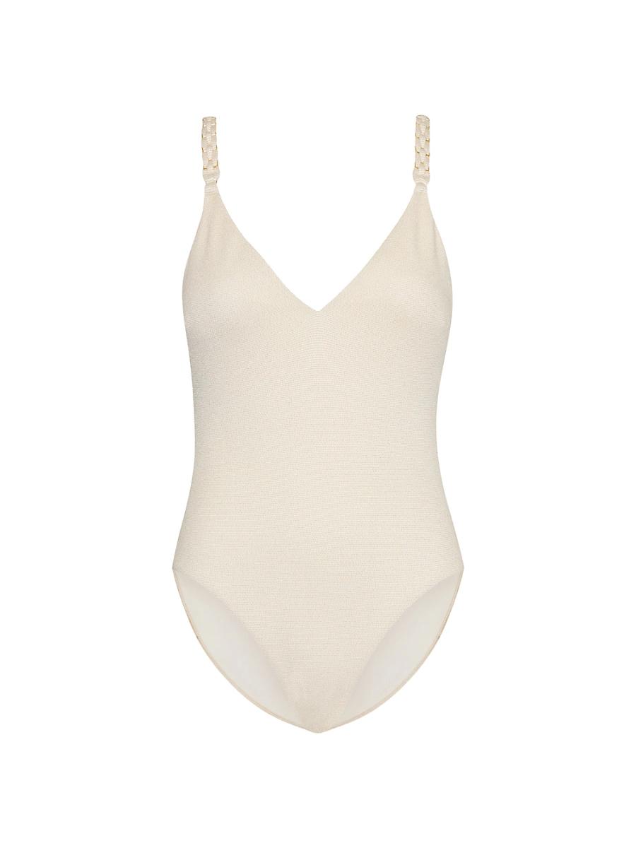 Womens Metallic One-Piece Swimsuit Product Image